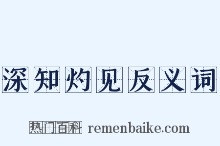 深知灼见反义词是什么意思的图片